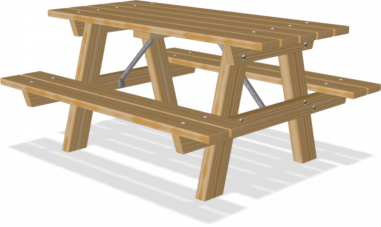 Download - Png Picnic Table (1280x763), Png Download