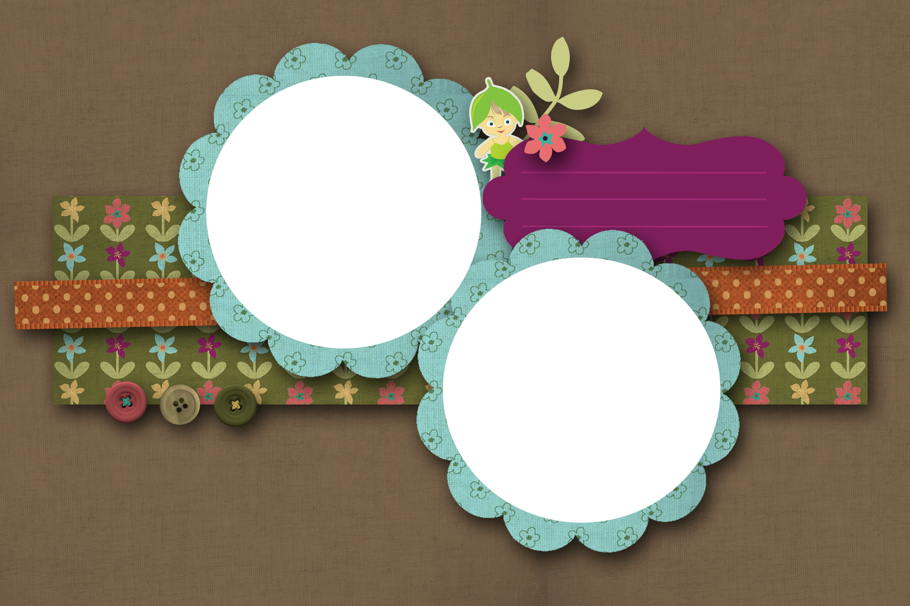 2 Circle Photos, - Cute Png Book Frames (1800x1200), Png Download