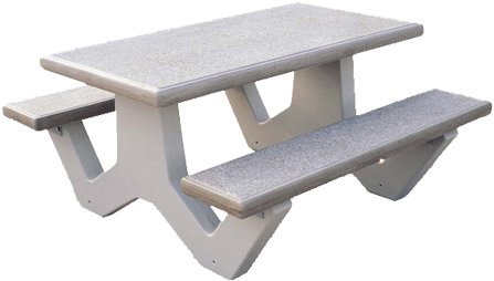 5' Concrete Rectangle Table - Concrete Picnic Benches (460x460), Png Download