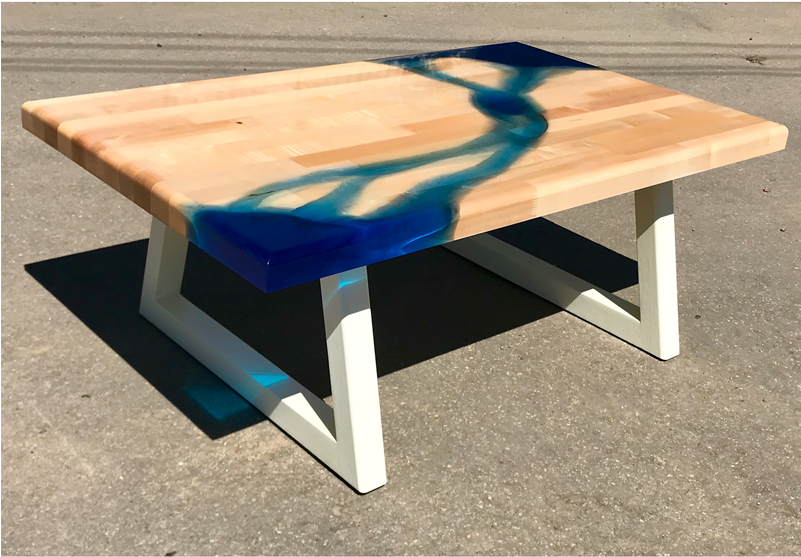 Stunning River Coffee Table Made With Solid Maple Wood - Clearblue (800x800), Png Download