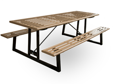 Powder Coated Metal Picnic Tables - Diy Metal Picnic Table (400x300), Png Download