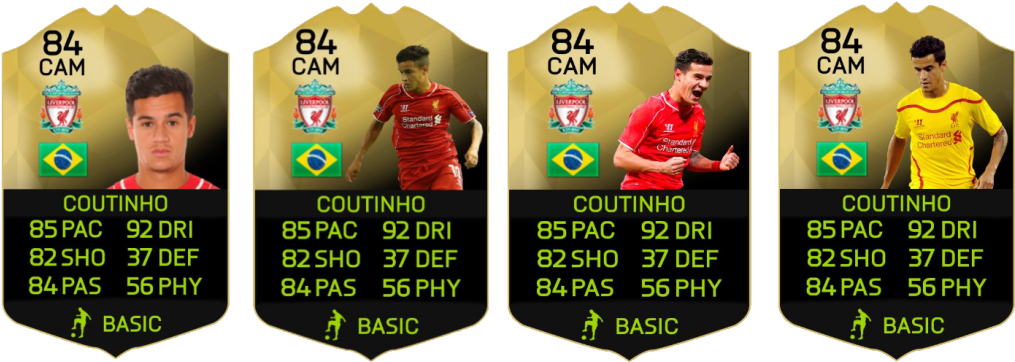 Nid1x447 - Philippe Coutinho Fifa Cards (1054x372), Png Download