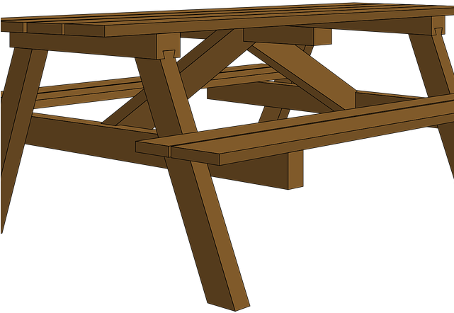 Picnic Table Clipart Illustration Png - Picnic Table Clip Art (640x480), Png Download