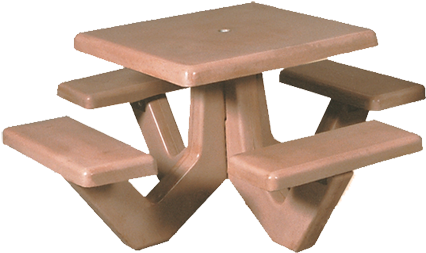 Concrete Square Top Table - Picnic Table (460x460), Png Download
