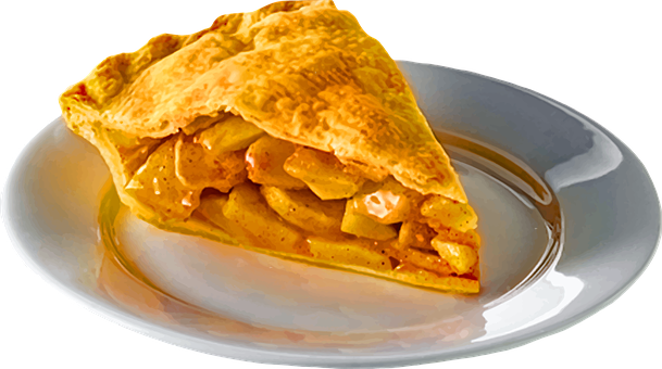 Apple Pie, Slice, Plate, Food, Sweet - Food (609x340), Png Download