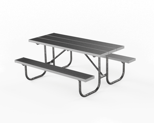 Aluminum Picnic Tables - Bench (600x480), Png Download