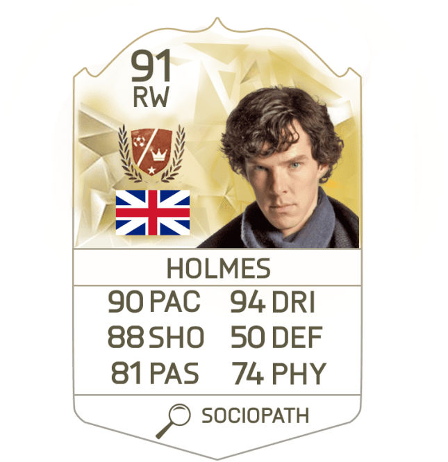 Creat Your Own Fifa 16 Official Card - Anime For Sherlock S4 Short Curly Dark Brown Heat Resistant (680x680), Png Download