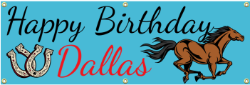 Horse Themed Birthday Banner - Being Happy Even When You Don't Get What You Want: (350x350), Png Download