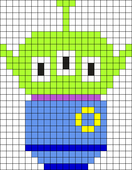 Toy Story Alien Perler Bead Pattern / Bead Sprite - Toy Story Alien Beads (442x568), Png Download