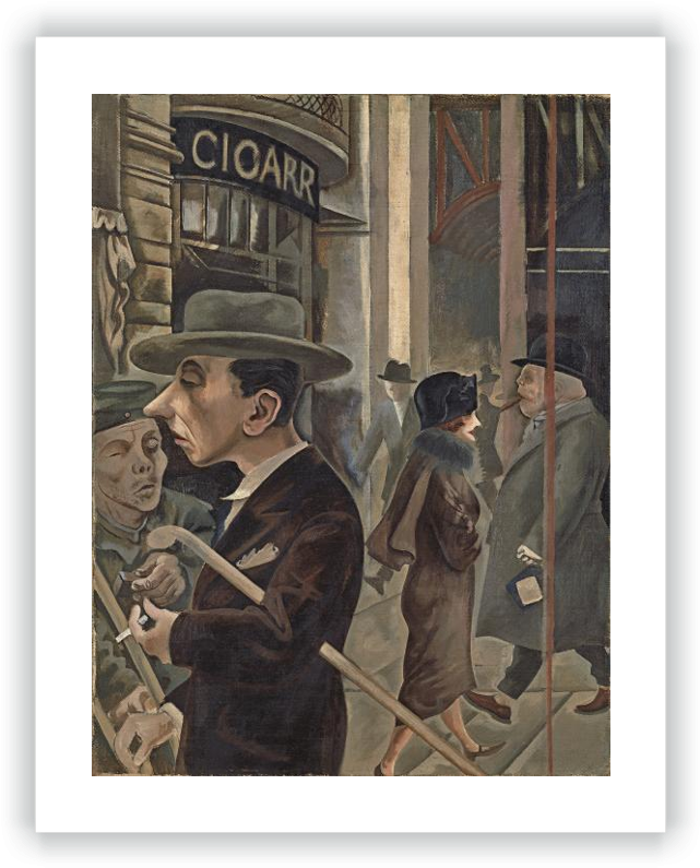 Georg Grosz - Street Scene (650x800), Png Download