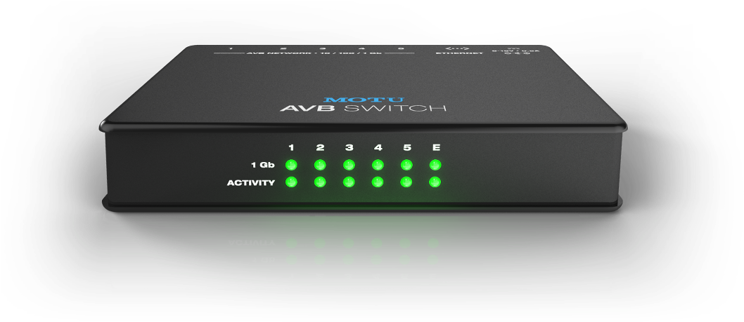 Bridging To Standard Ethernet - Motu Avb Switch - Five-port Avb Ethernet Switch (1058x489), Png Download