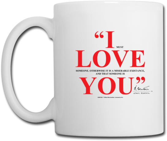 Albert Einstein I Love You Quote Mug - Good Morning Asshole (600x600), Png Download
