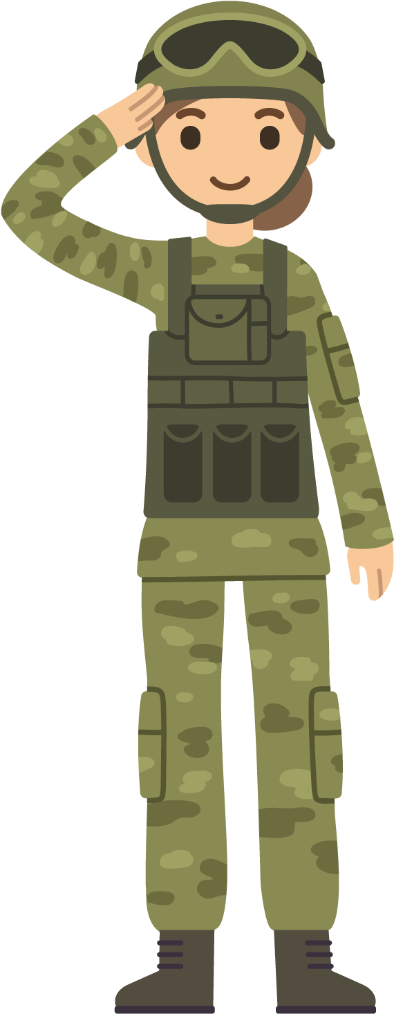 Soldier Salute Cartoon Wearing A Uniform Transprent - Cartoon Soldier (1500x1500), Png Download