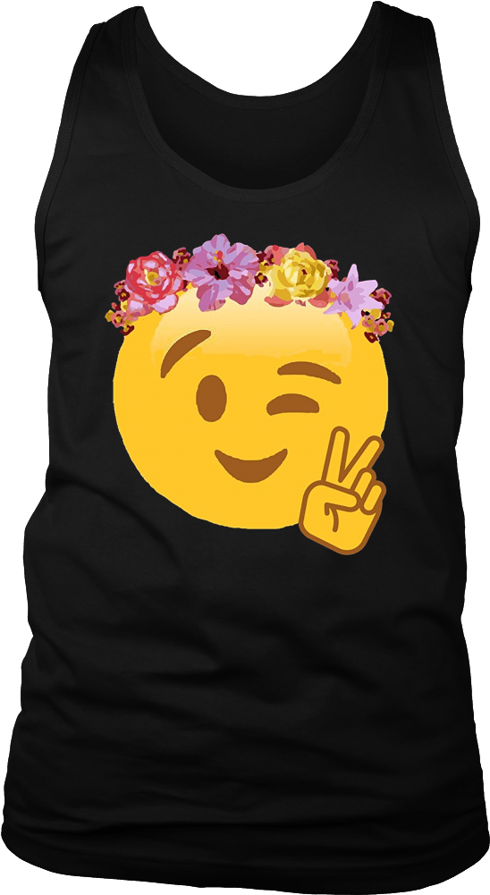 Peace Emoji Laughing Flower Crown T-Shirt Peace Emoji Laughing Flower Crown T-Shirt