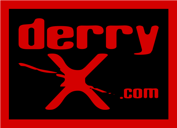 Derryx Logo Red Border Red Text Black Fill - Red (640x480), Png Download