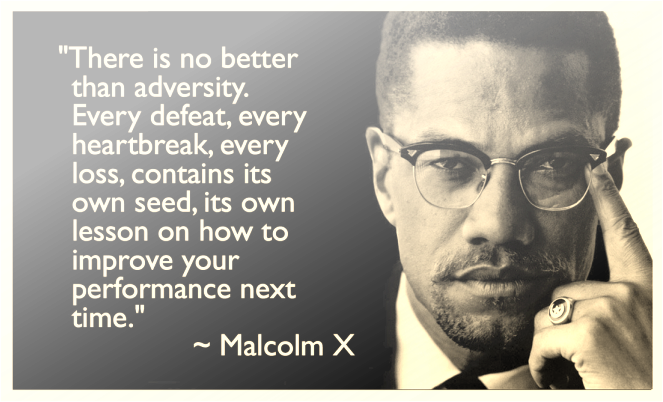 Malcolm X Quotes Every Defeat (663x402), Png Download