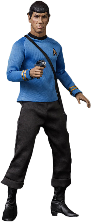 Spock 1/6th Scale Exclusive Action Figure - Star Trek: Tos Spock 1:6 Scale Articulated Figure (370x912), Png Download