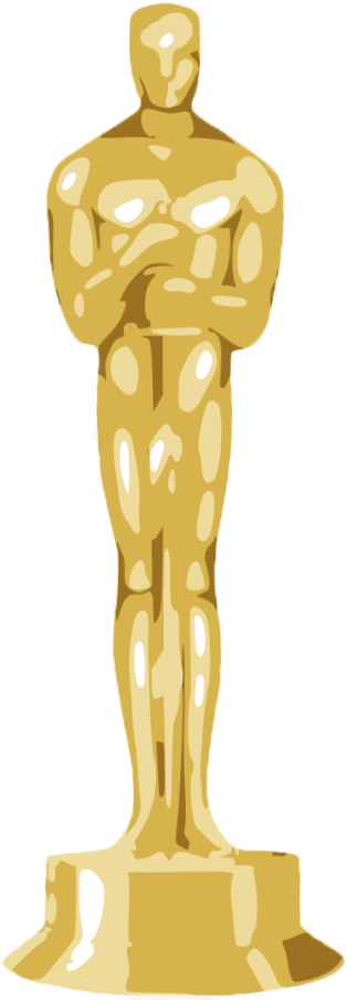 Oscar Clipart Golden - Oscars Statue Transparent (314x904), Png Download
