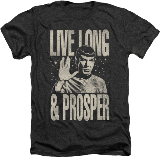 Mens Star Trek Live Long And Prosper Vintage Heather - Shirt Star Trek Live Long And Prosper (525x623), Png Download