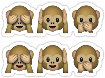 See No Evil, Hear No Evil, Speak No Evil Emoji ×2 Sticker - Monkey Emojis See No Evil (375x375), Png Download