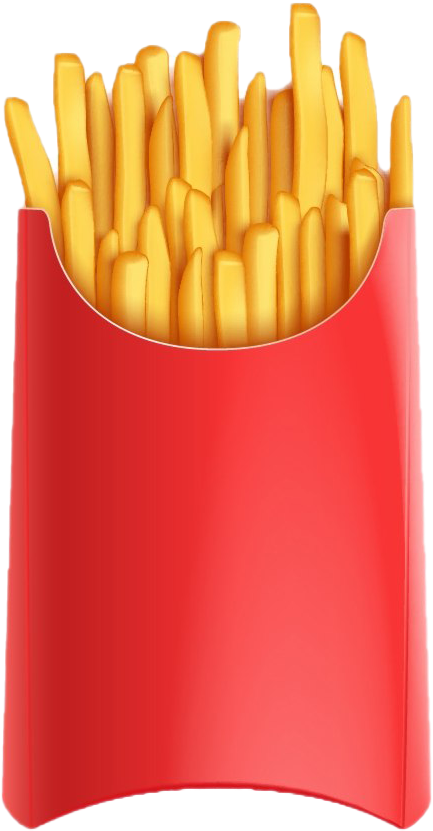 French Fries Fast Food Hamburger Pizza Frying - Fries Png Cartoon (436x1035), Png Download