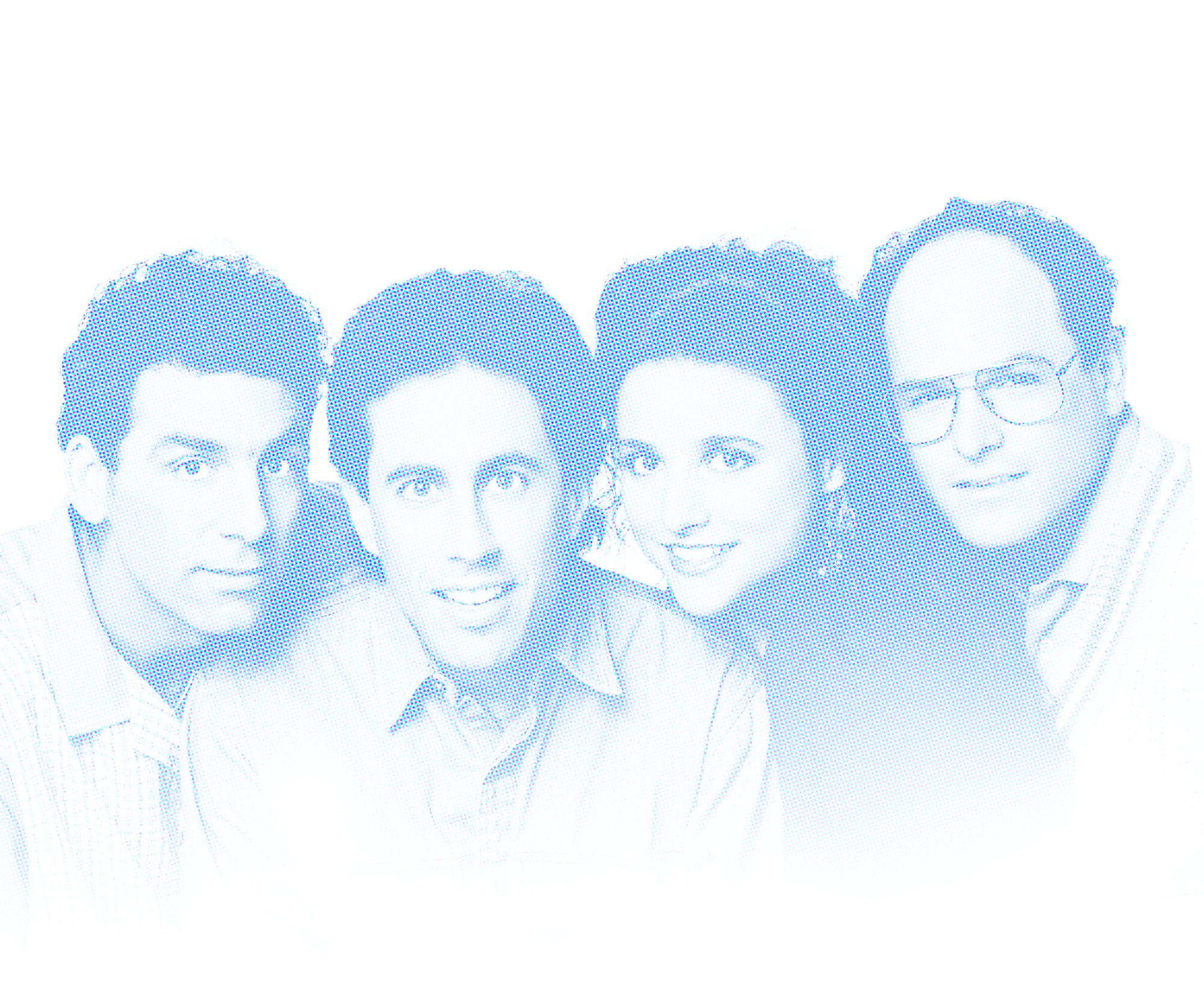 Posterized Seinfeld Cast Blue - Seinfeld (2000x1663), Png Download