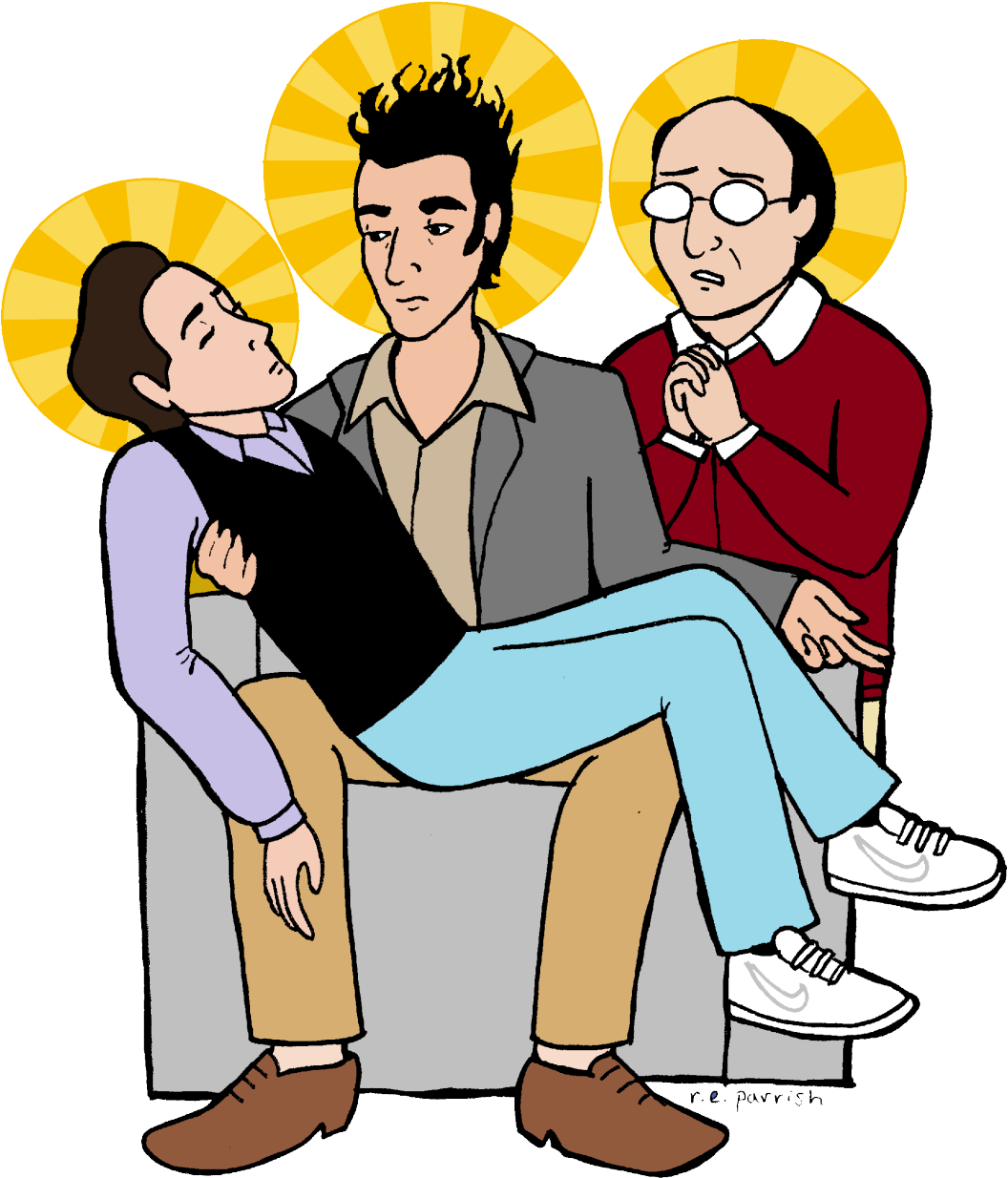 Seinfeld Jerry Seinfeld Pieta Michaelangelo Cosmo Kramer - Seinfeld (1280x1263), Png Download