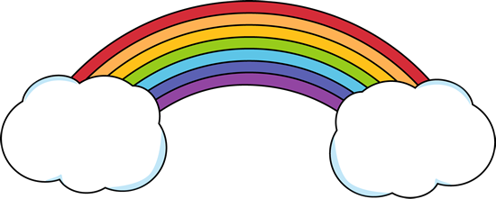 Colorful Rainbow And Clouds Clip Art - Rainbow And Clouds Clipart (550x221), Png Download
