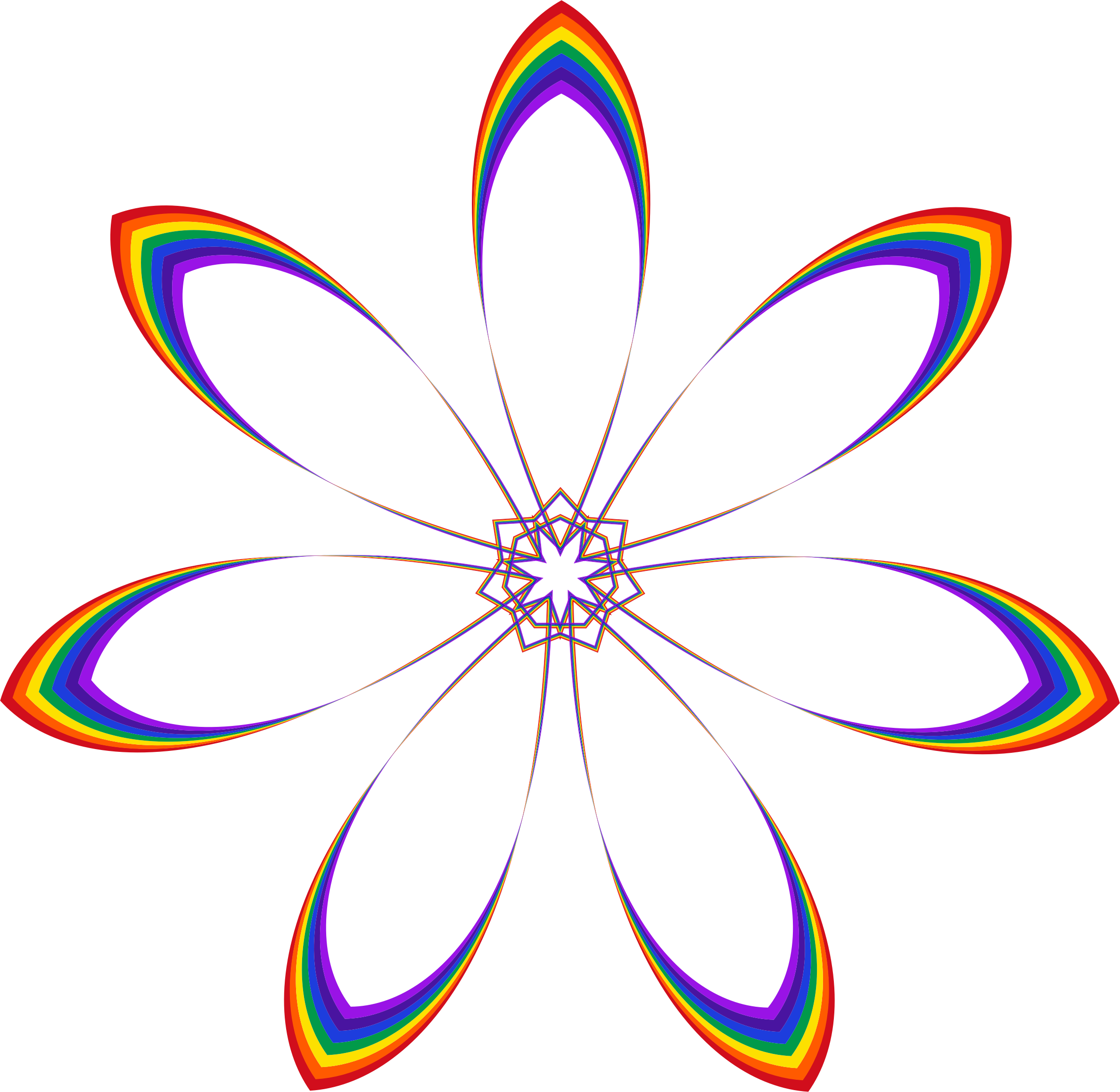 Clipart - Flower Rainbow Png (2376x2318), Png Download