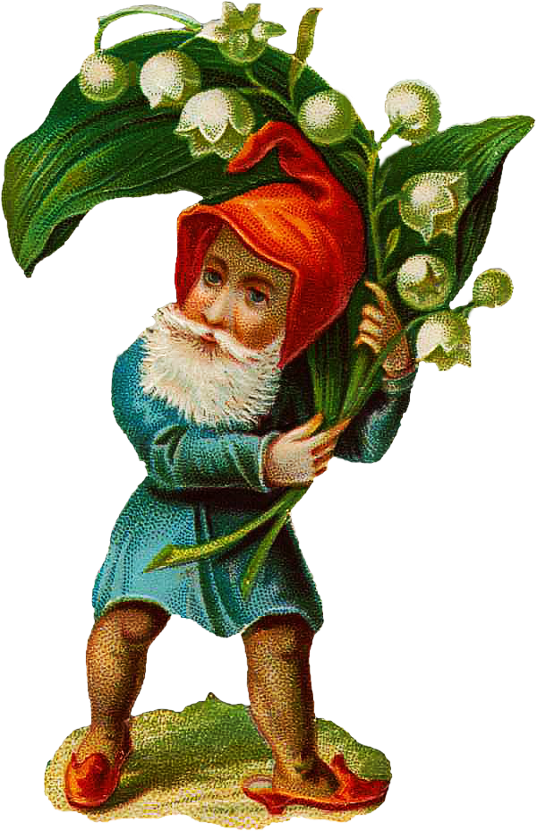 Gnome Clipart Transparent - Vintage Gnome Clip Art (600x928), Png Download