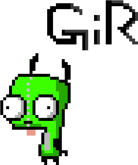 Gir From Invader Zim - Minecraft Pixel Invader Zim (680x600), Png Download