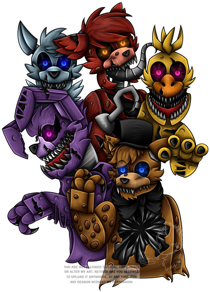 Vector Stock Drawing Time Twisted - Twisted Ones Fnaf Animatronics (779x1025), Png Download