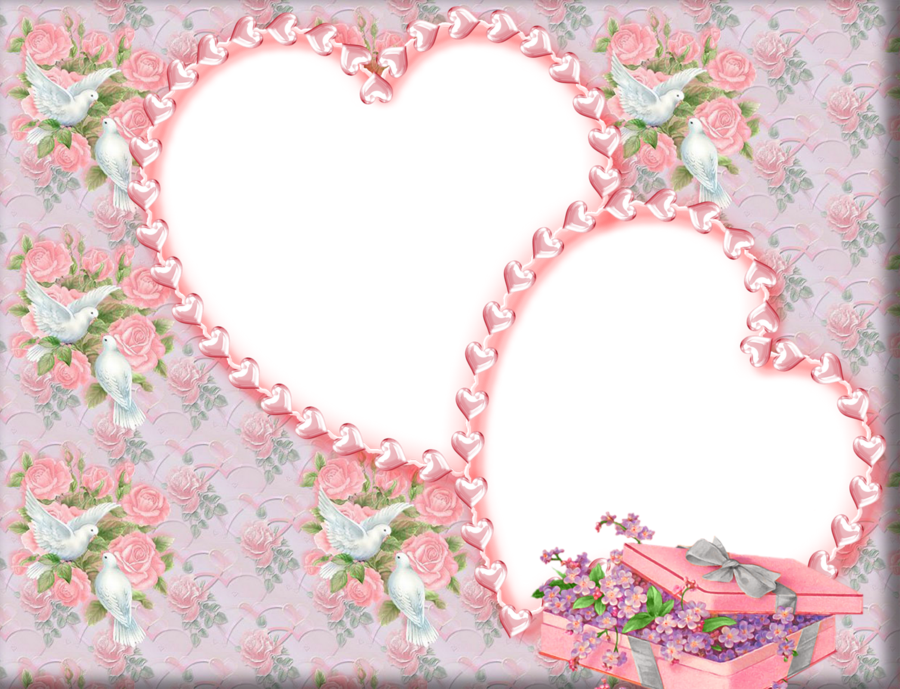 Pink Wedding Frame Background Clipart Wedding Invitation - Wedding Photo Frame Psd Free Download (900x689), Png Download