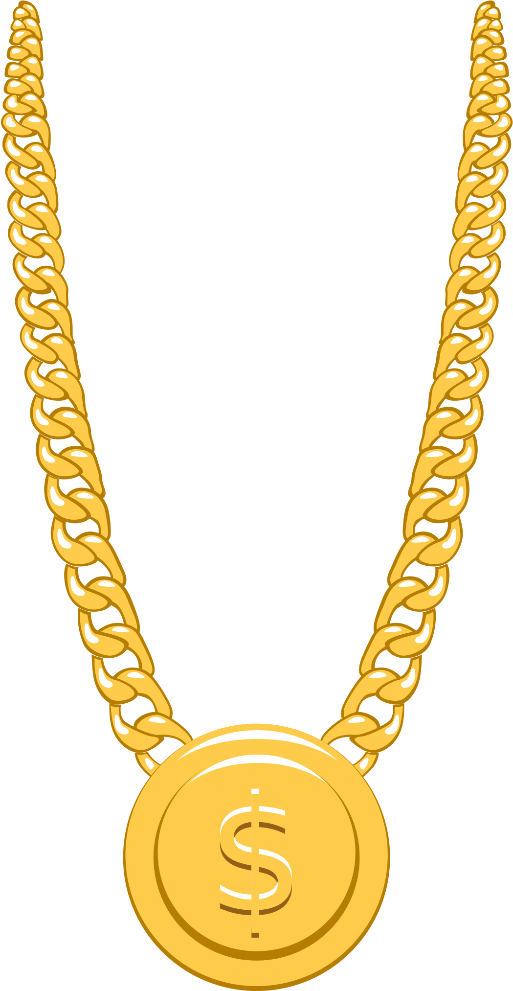 Gold Chain With Pendant Sticker - Chain (2048x2048), Png Download