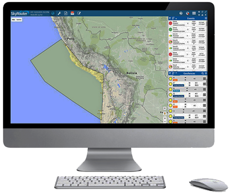 Computer With A Map On The Screen - Computer (500x411), Png Download