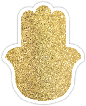 Gold Hamsa Sticker - Hallo Sonnenscheinkalligraphie Auf Postkarte (375x360), Png Download