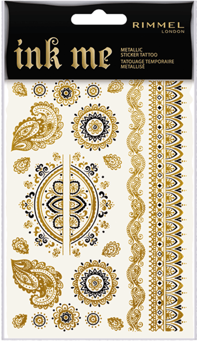 Ink Me Sticker Tattoos - Tatuajes Dorados Rimmel London (780x780), Png Download