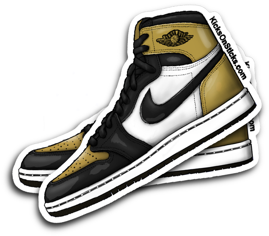 Air Jordan 1 Retro High Og Nrg Gold Toe Mens (1064x1064), Png Download
