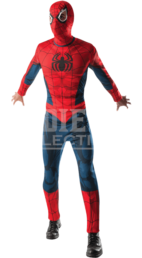 Adult Spider-man Costume And Mask - Spiderman Muscle Chest Mens Costume (850x850), Png Download