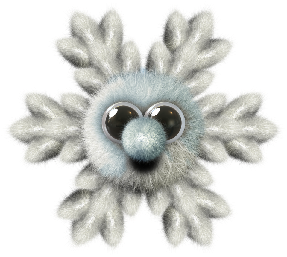 Fuzzy Snowflake - Smiley (1024x924), Png Download