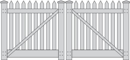 Double Gate - Picket Fence (450x300), Png Download