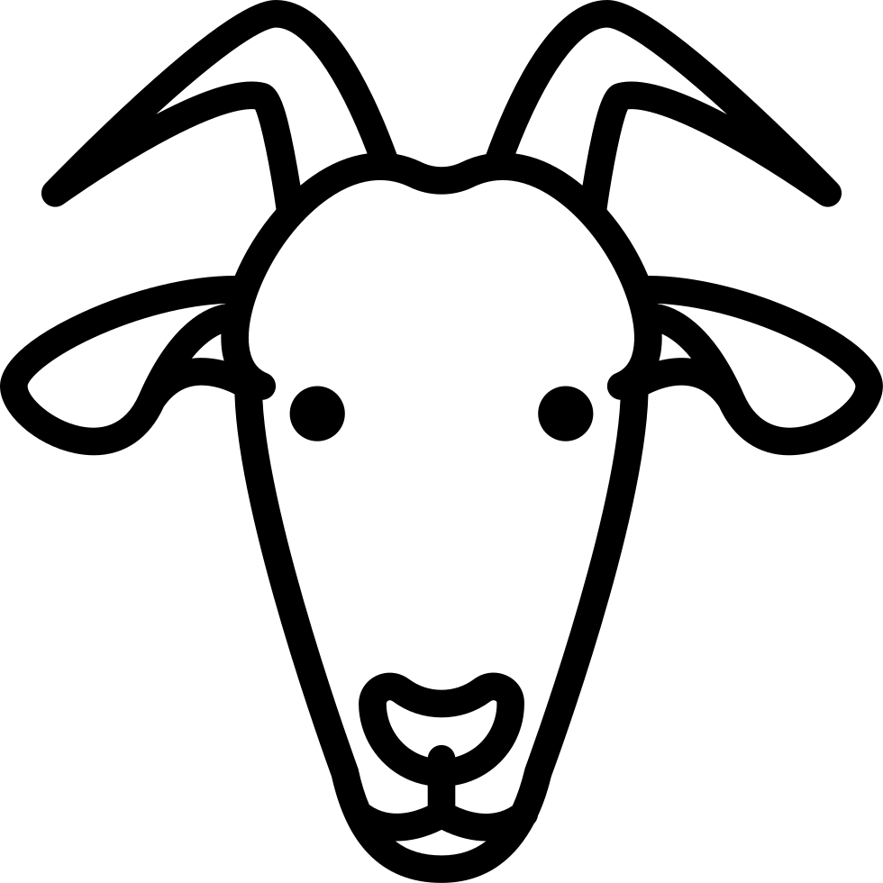 Goat Head - - Goat Head Outline (980x980), Png Download