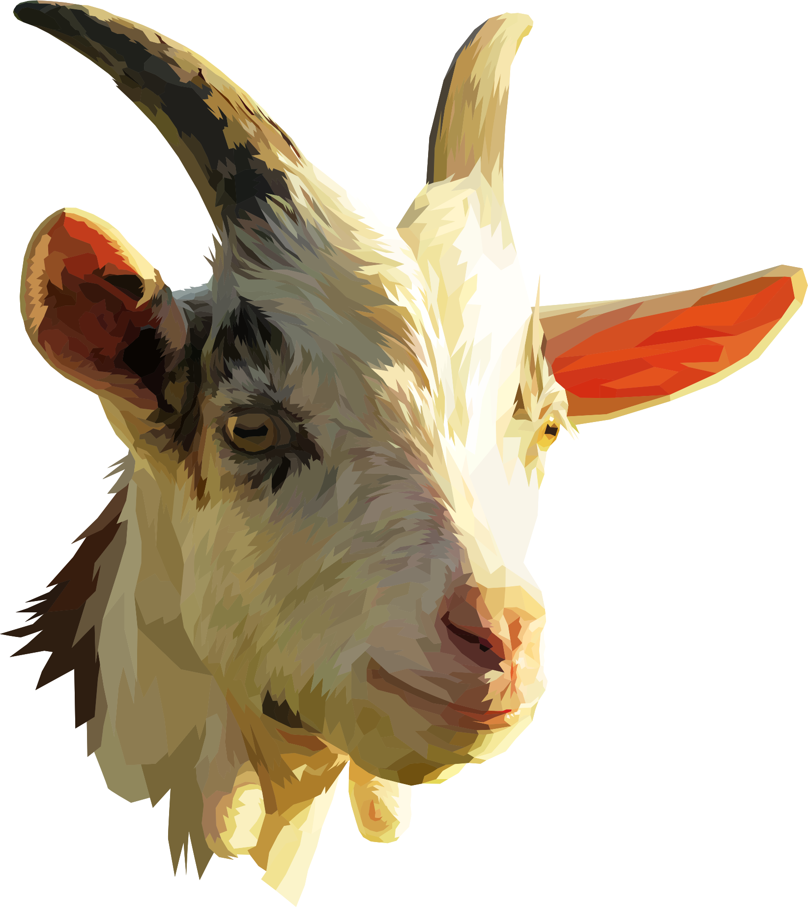 Big Image - Goat Head (1644x1844), Png Download