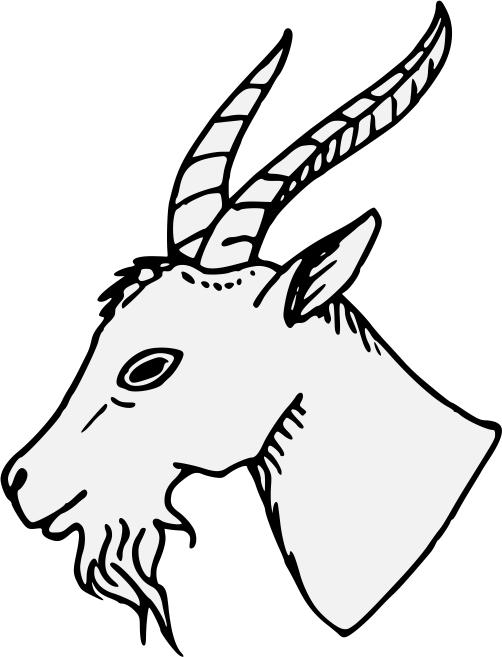 Goat's Head Couped (1031x1331), Png Download