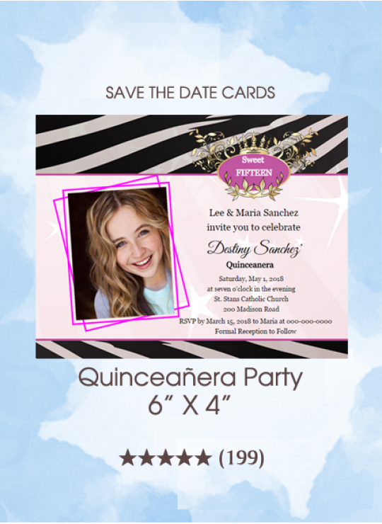 Invitation Save The Date Quinceanera (540x740), Png Download