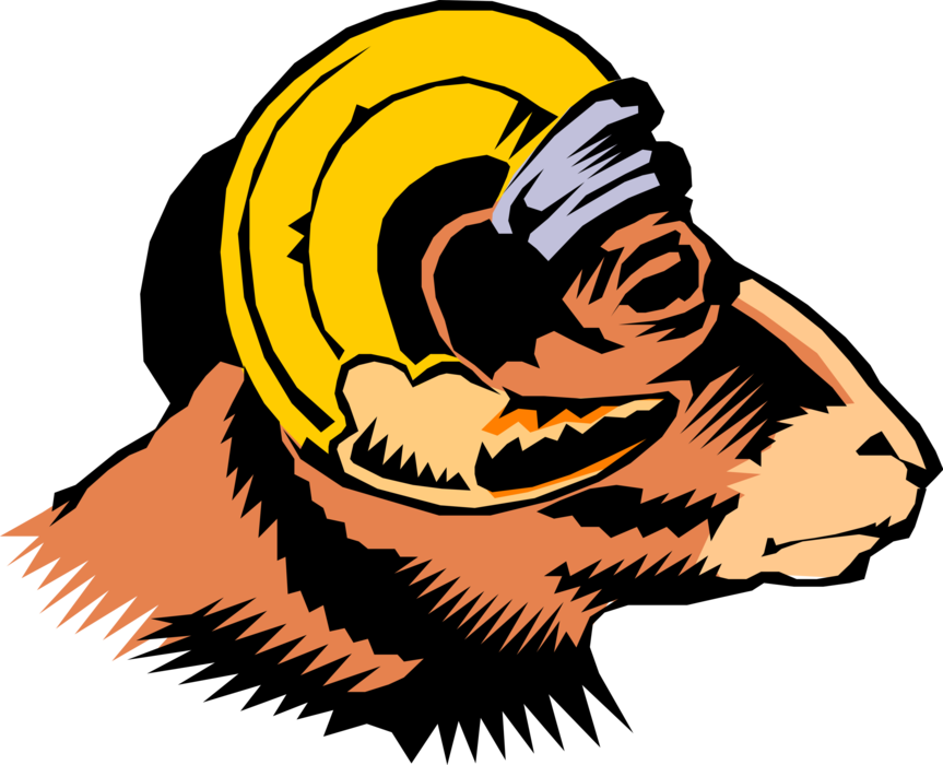 Vector Illustration Of Domestic Goat Head With Pencil (863x700), Png Download