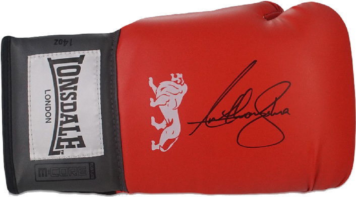 Gant De Boxe Lansdale Rouge Dédicacé Par <b>anthony - Nigel Benn Signed Lonsdale Boxing Glove (870x890), Png Download