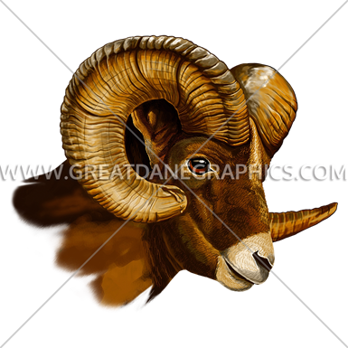 Ram Head Side View - Goat Head Side View (385x385), Png Download