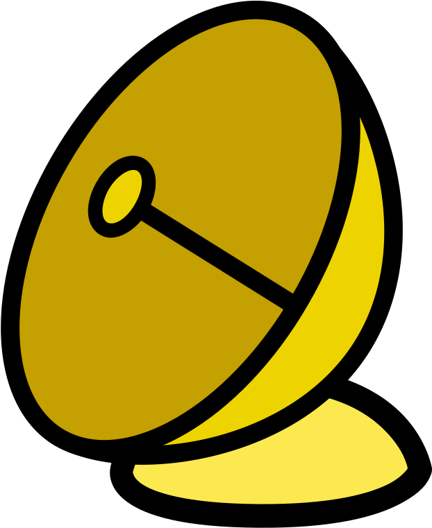 Satellite, Flat, Icon, Cartoon, Dish, Antenna, Signal - Parabolic Antenna (523x640), Png Download