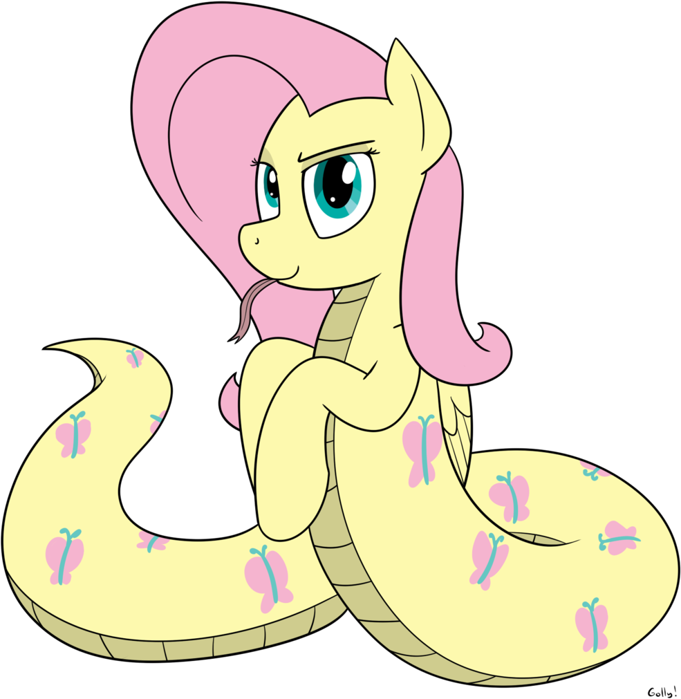 Rapidstrike, Fluttershy, Fluttersnake, Forked Tongue, - Cartoon (1054x1024), Png Download
